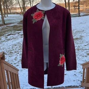 Simply Couture faux suede sweater jacket S M L